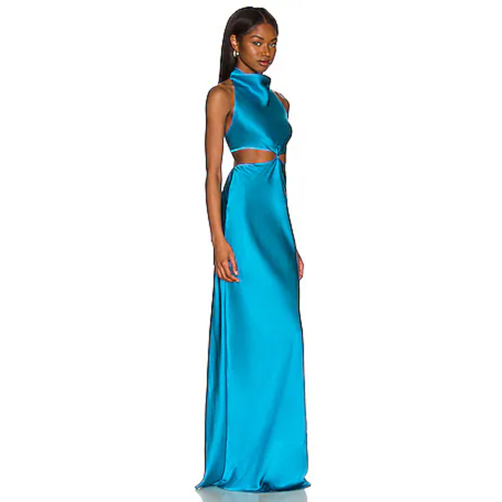 Amanda Uprichard REVOLVE Blue Kaye Maxi Dress in Maui - Picture 2 of 5